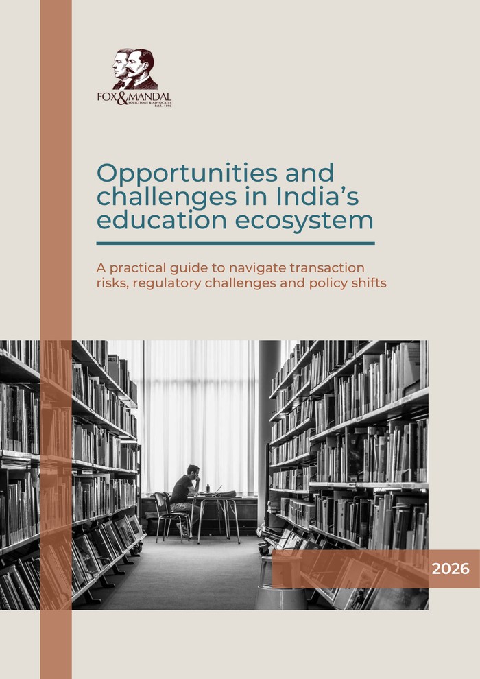 Fox & Mandal × MAS Advisory Whitepaper cover — Opportunities and Challenges in India's Education Ecosystem